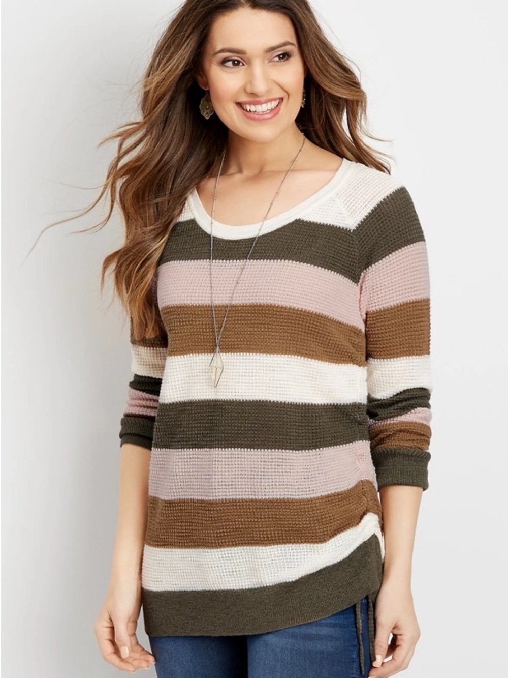 Maurices - Striped Scoop Neck Sweater